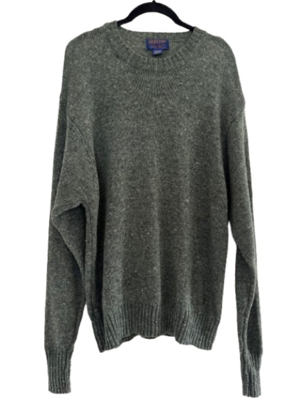 Vintage Pendleton 100% Pure Virgin Wool Crewneck Sweater Heathered Green